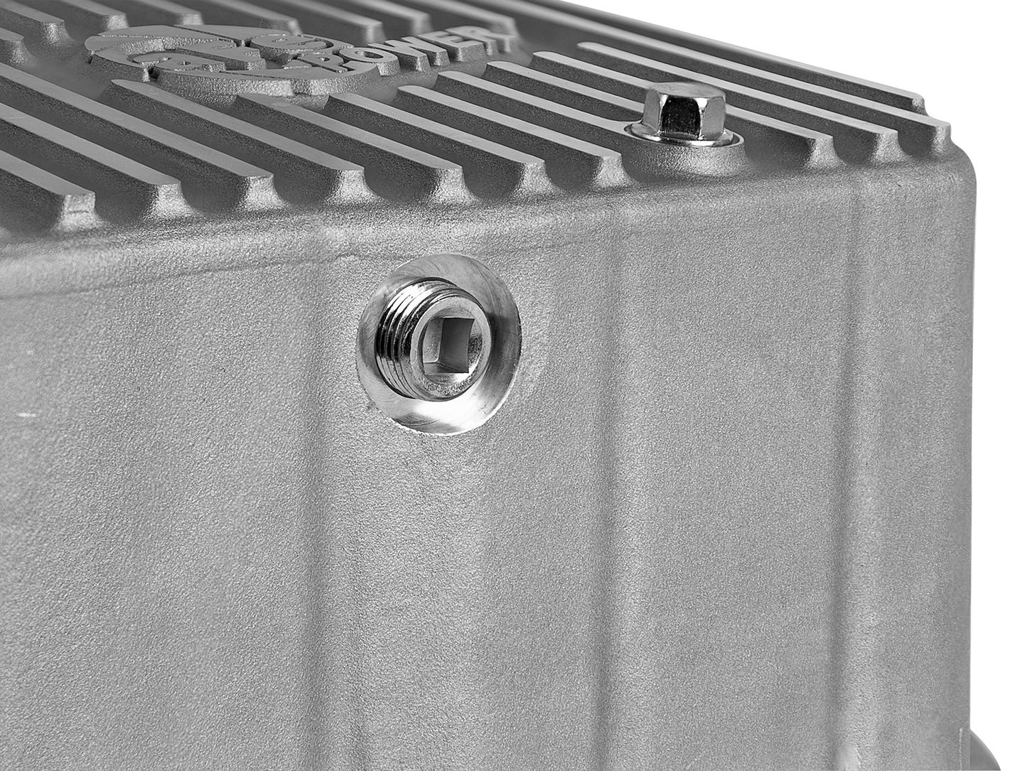 aFe Street Series Engine Oil Pan Raw w/ Machined Fins - Chevy/GMC 2001-2010 6.6L - Capacity 12, Height 6.94 in