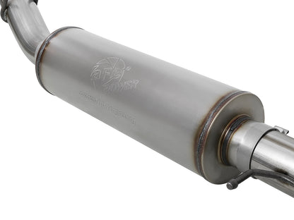 aFe Large Bore-HD 4 IN 409 Stainless Steel Turbo-Back Exhaust System w/ Black Tip