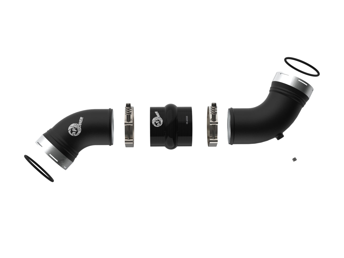 aFe BladeRunner 3-1/2 IN Aluminum Cold Charge Pipe Black - Chevy/GMC 2006-2010 6.6L