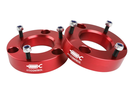 aFe 2.0 IN Billet Aluminum Front Leveling Spacers Red - Chevy/GMC 2007-2026