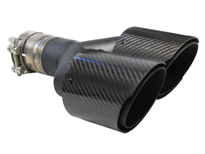 aFe Takeda 304 Stainless Steel Clamp-on Exhaust Tip Carbon Fiber - Right