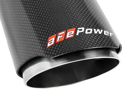 aFe MACH Force-Xp 304 Stainless Steel Clamp-on Exhaust Tip Carbon Fiber - 304 Stainless Steel, Outlet Inside Diameter 4 in