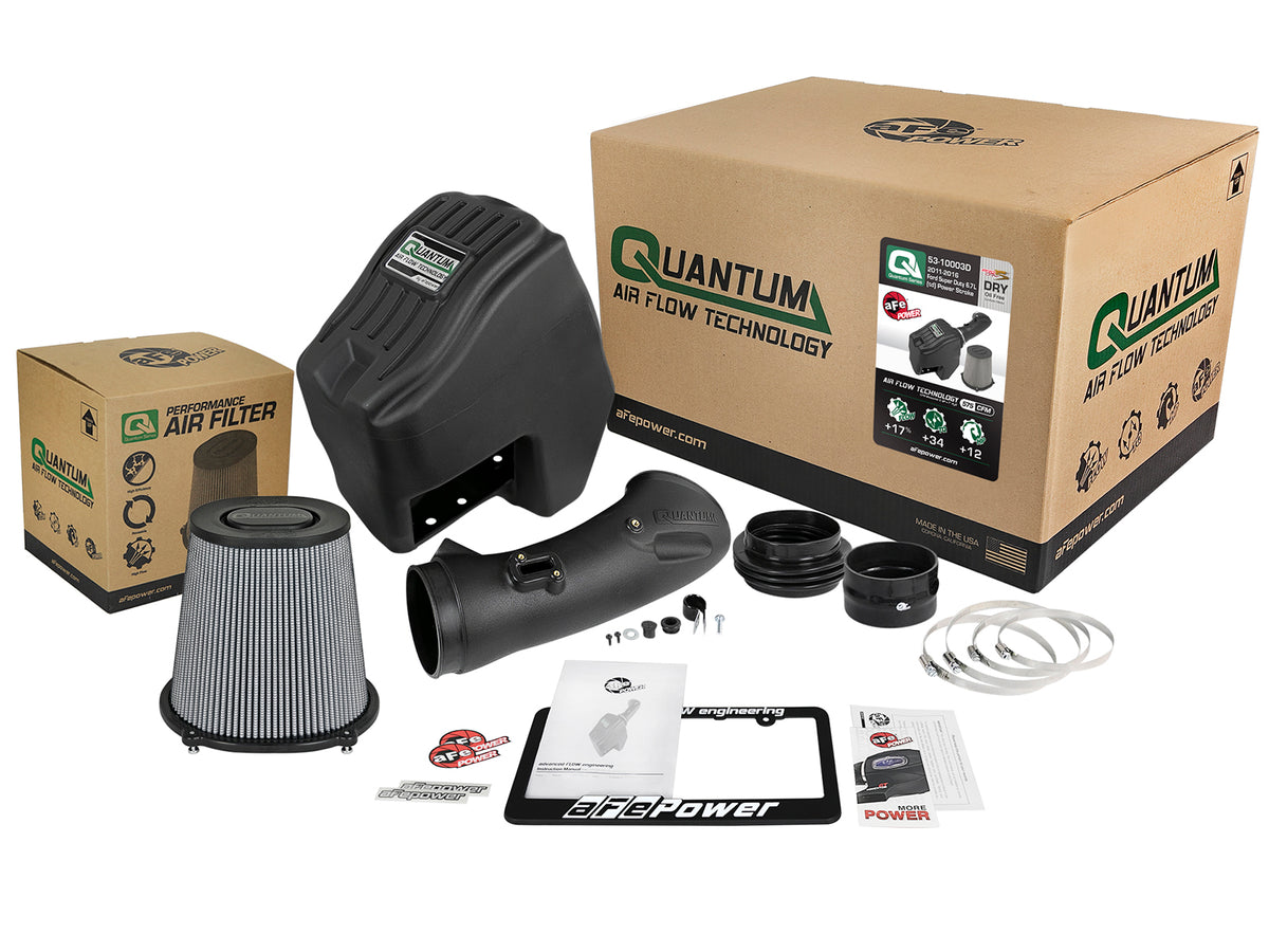 aFe QUANTUM Cold Air Intake System w/ Pro DRY S Filter - Ford 2011-2016 6.7L