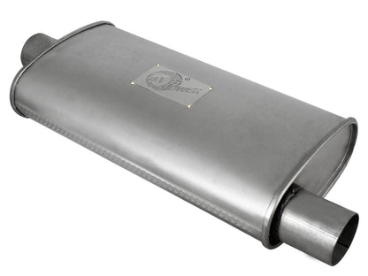 aFe Scorpion Aluminized Steel Pass-Through Muffler - Body Length 18 in, Body Width 9 in