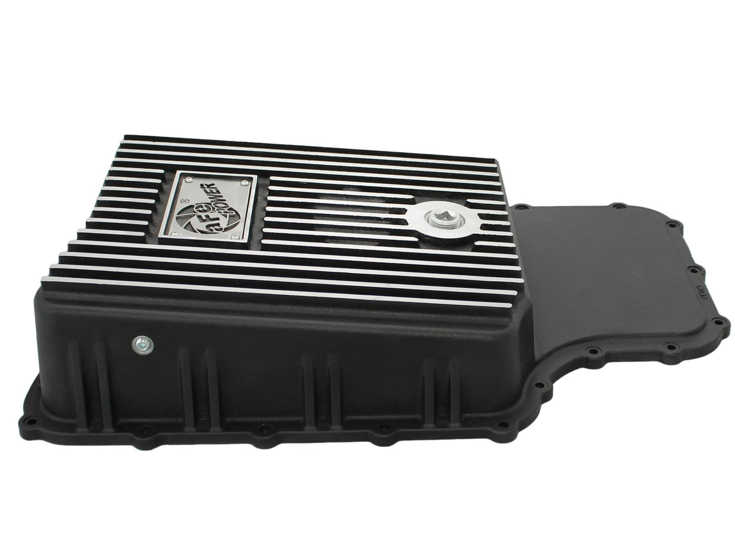 aFe Pro Series Transmission Pan Black w/ Machined Fins - Ford 2011-2021 6.2L/6.7L