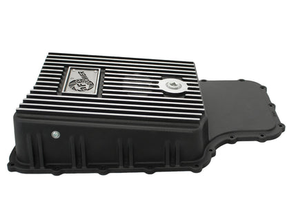 aFe Pro Series Transmission Pan Black w/ Machined Fins - Ford 2011-2021 6.2L/6.7L