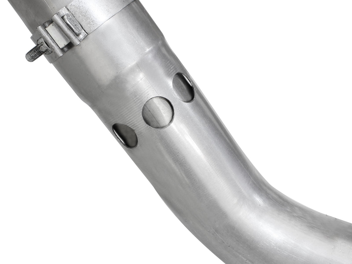 aFe Large Bore-HD 4 IN 409 Stainless Steel DPF-Back Exhaust System w/Polished Tip - Ford 2015-2016 6.7L