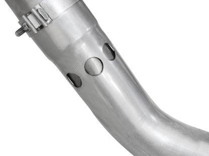 aFe Large Bore-HD 4 IN 409 Stainless Steel DPF-Back Exhaust System w/Polished Tip - Ford 2015-2016 6.7L