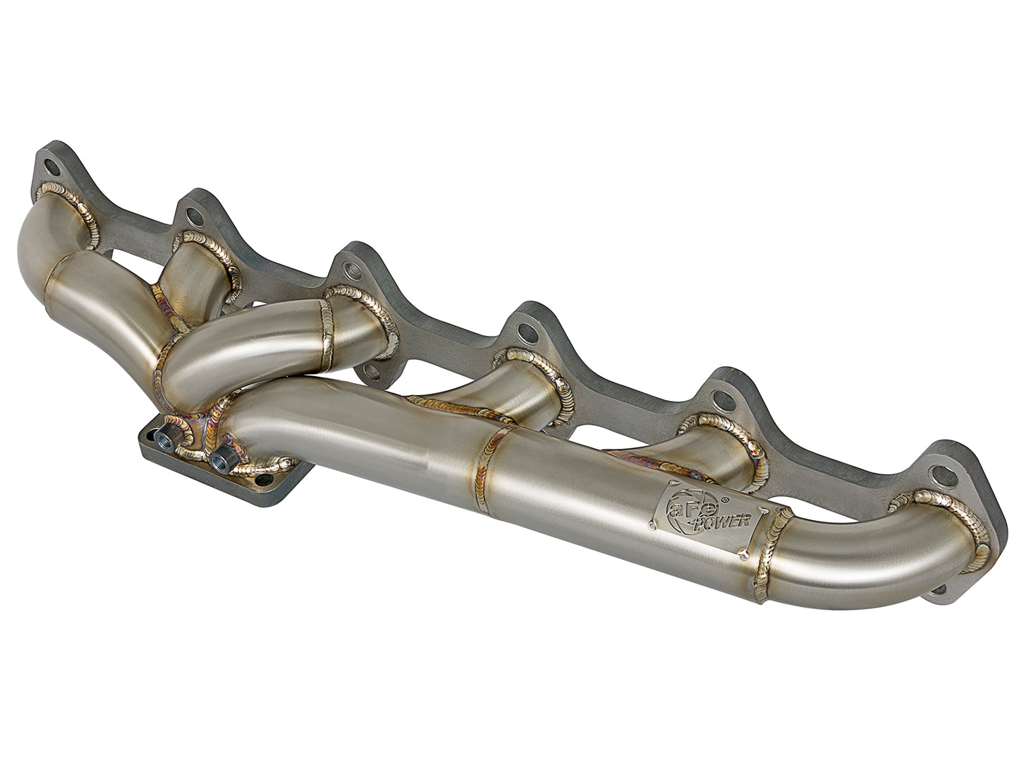 aFe Twisted Steel 304 Stainless Steel Header w/ T4 Turbo Flange