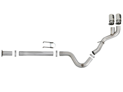 aFe Rebel XD Series 4 IN 409 Stainless Steel DPF-Back Exhaust w/Dual Polished Tips - Ford 2017-2026 6.7L