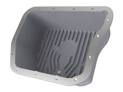 aFe Street Series Transmission Pan Raw w/ Machined Fins - Dodge 1994-2007 5.9L