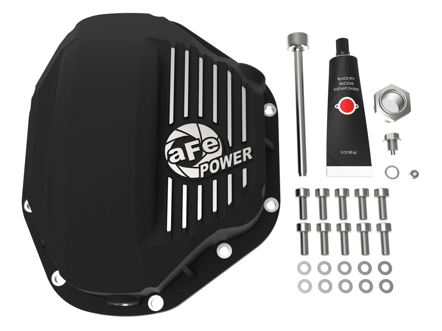 aFe Pro Series Rear Differential Cover Black w/ Machined Fins - Dodge/Ford 1994-2007