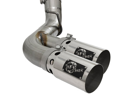 aFe Rebel XD Series 4 IN 409 Stainless Steel DPF-Back Exhaust w/Dual Polished Tips - Chevy/GMC 2017-2019 6.6L
