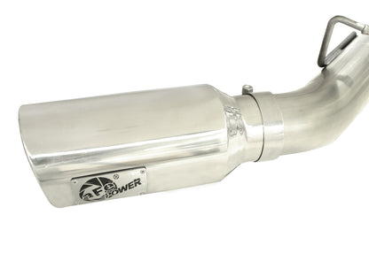 aFe Large Bore-HD 4 IN 409 Stainless Steel DPF-Back Exhaust System w/Polished Tip - Chevy/GMC 2011-2016 6.6L