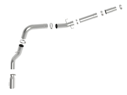 aFe Large Bore-HD 5 IN 409 Stainless Steel DPF-Back Exhaust System w/Polished Tip - Ram 2019-2026 6.7L - Tip Cut Slash Cut
