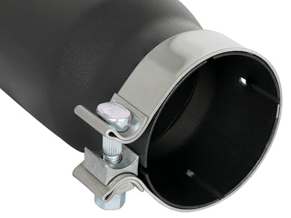 aFe MACH Force-Xp 409 Stainless Steel Clamp-on Exhaust Tip Black - 49T35451-B12