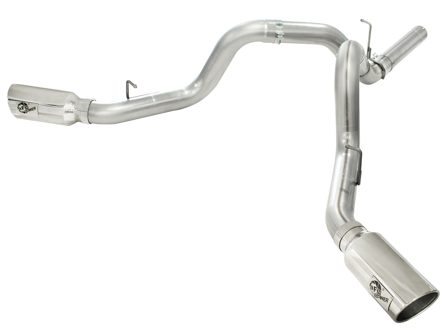 aFe Large Bore-HD 4 IN 409 Stainless Steel DPF-Back Exhaust System w/Polished Tip - Chevy/GMC 2011-2016 6.6L
