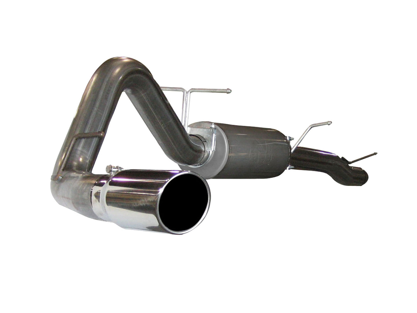 aFe Large Bore-HD 4 IN 409 Stainless Steel Cat-Back Exhaust System w/ Polished Tip - Ford 2004-2007 6.0L