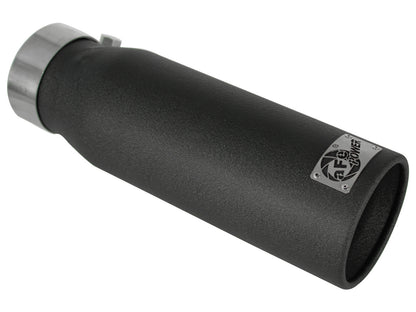 aFe MACH Force-Xp 409 Stainless Steel Clamp-on Exhaust Tip Black - 49-92043-B
