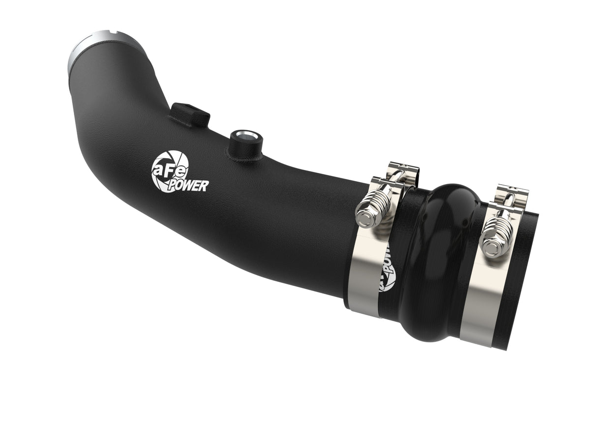 aFe BladeRunner 3 IN Aluminum Hot Charge Pipe Black - Ford 2023-2026 6.7L