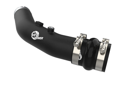 aFe BladeRunner 3 IN Aluminum Hot Charge Pipe Black - Ford 2023-2026 6.7L