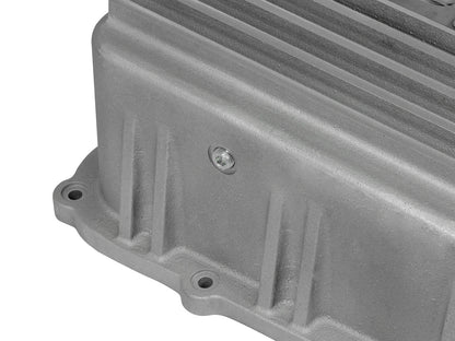aFe Street Series Transmission Pan Raw w/ Machined Fins - Ford 2011-2021 6.2L/6.7L