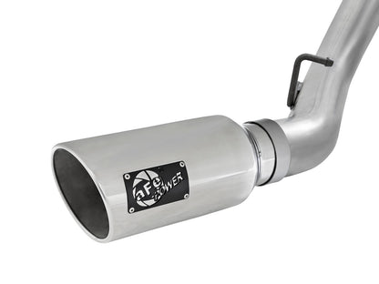 aFe Large Bore-HD 4 IN 409 Stainless Steel DPF-Back Exhaust System w/Polished Tip - Chevy/GMC 2016 6.6L