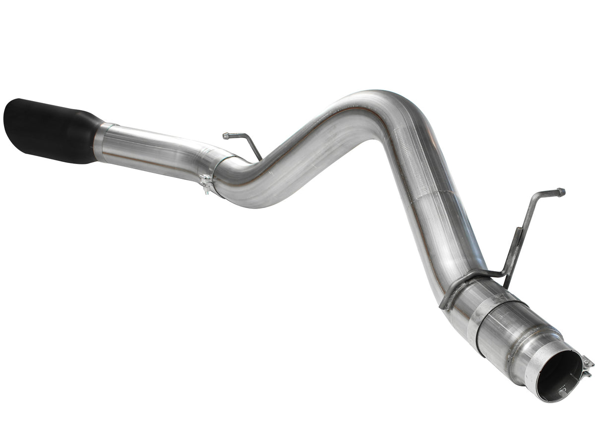 aFe Large Bore-HD 5 IN 409 Stainless Steel DPF-Back Exhaust System w/Black Tip - Chevy/GMC 2011-2016 6.6L