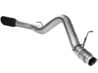 aFe Large Bore-HD 5 IN 409 Stainless Steel DPF-Back Exhaust System w/Black Tip - Chevy/GMC 2011-2016 6.6L