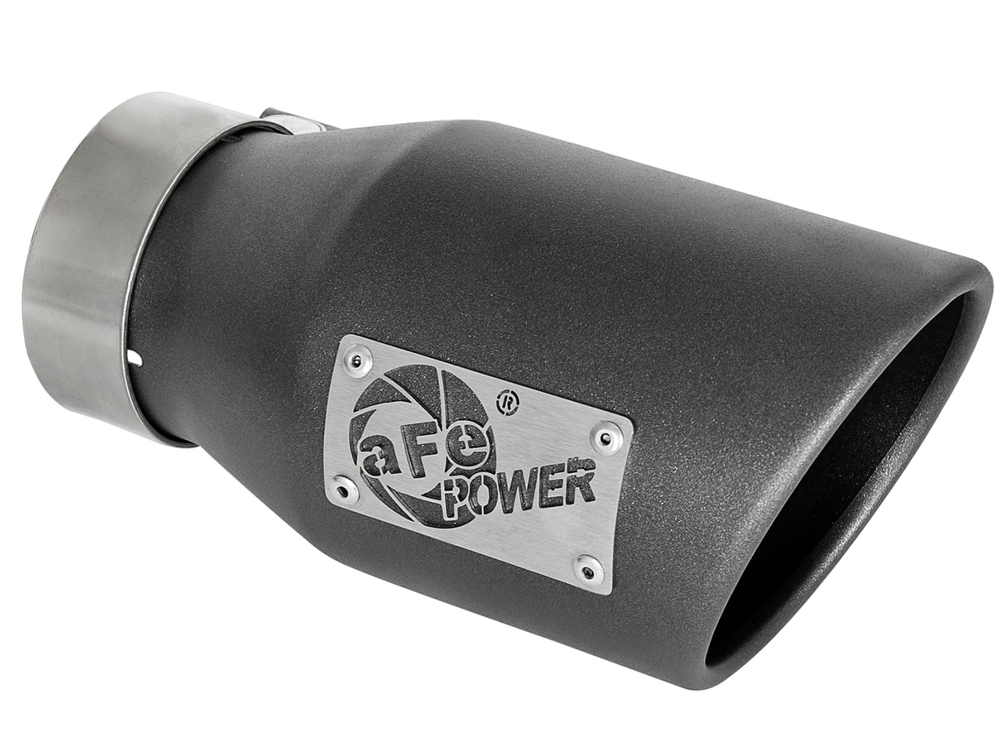 aFe MACH Force-Xp 409 Stainless Steel Clamp-on Exhaust Tip High-Temp Metallic Blac - Right