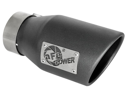 aFe MACH Force-Xp 409 Stainless Steel Clamp-on Exhaust Tip High-Temp Metallic Blac - Right