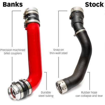 Banks Power Boost Tube Upgrade Kit Red powder-coated (Set) - Chevy/GMC 2020-2026 6.6L