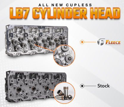 Fleece Freedom Series Duramax Cylinder Head w/ Cupless Injector Bore for 2001-2004 LB7 - FPE-61-10001-D-CL