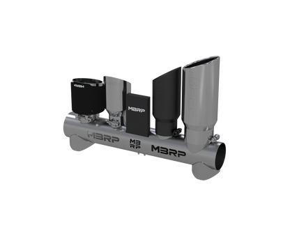 MBRP T304 Stainless Steel Tip Display with Various Tips. DS0007