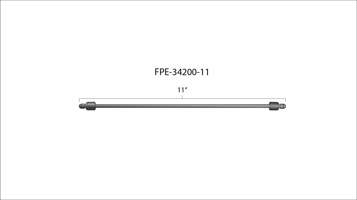 Fleece 11" High Pressure Fuel Line (8mm x 3.5mm Line, M14x1.5 Nuts)