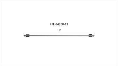 Fleece 12" High Pressure Fuel Line (8mm x 3.5mm Line, M14x1.5 Nuts)