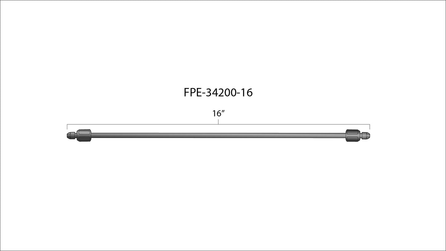 Fleece 16" High Pressure Fuel Line (8mm x 3.5mm Line, M14x1.5 Nuts)