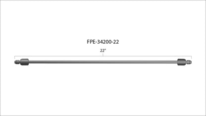 Fleece 22" High Pressure Fuel Line (8mm x 3.5mm Line, M14x1.5 Nuts)