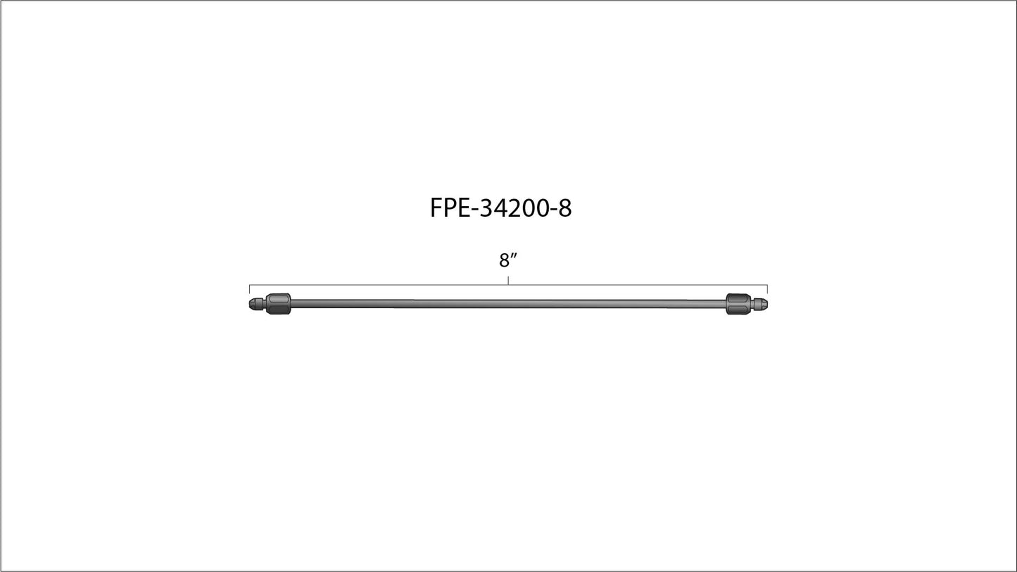 Fleece 8" High Pressure Fuel Line (8mm x 3.5mm Line, M14x1.5 Nuts)