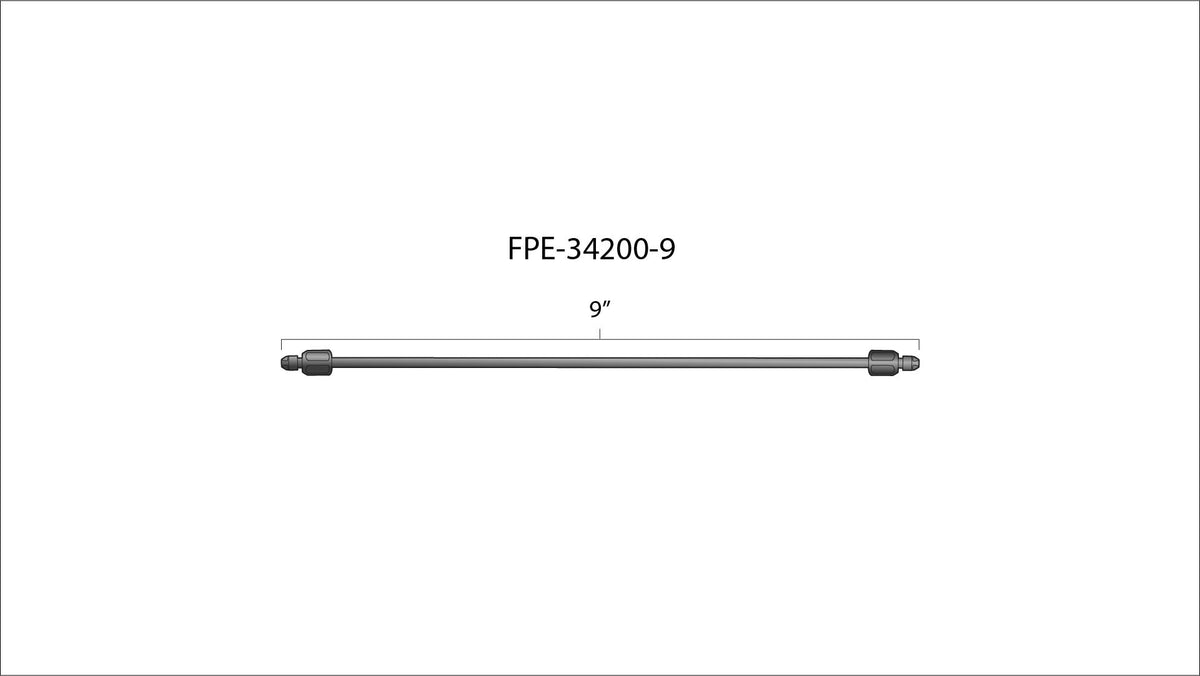 Fleece 9" High Pressure Fuel Line (8mm x 3.5mm Line, M14x1.5 Nuts)