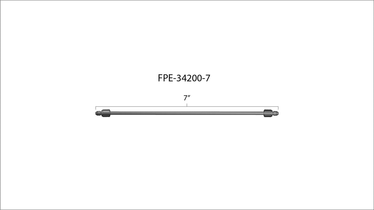 Fleece 7" High Pressure Fuel Line (8mm x 3.5mm Line, M14x1.5 Nuts)