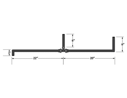 Fleece Universal pre-formed 5/8" hose with 90 degree ends and T-fitting