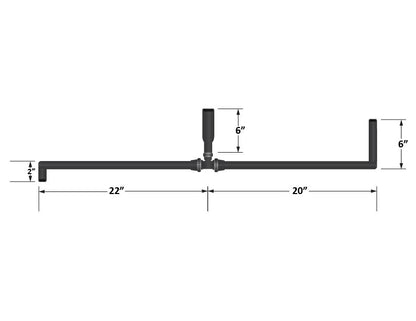 Fleece Universal pre-formed 5/8" hose w/ 90 degree ends and T-fitting (1" ID on the T)