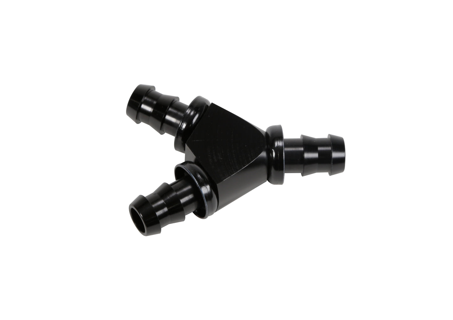 Fleece 1/2" Black Anodized Aluminum Y Barbed Fitting (For -8 Pushlock Hose)