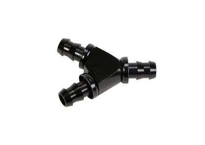 Fleece 1/2" Black Anodized Aluminum Y Barbed Fitting (For -8 Pushlock Hose)