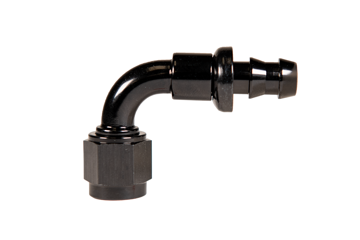 Fleece 8 90deg to Hose Barb Black