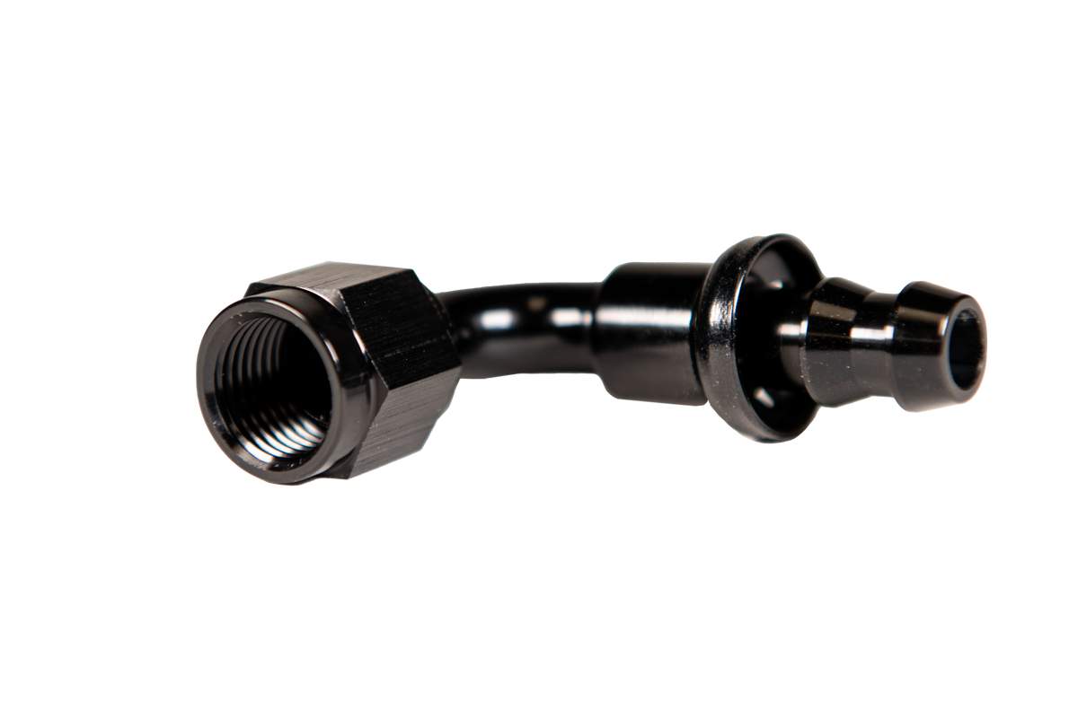 Fleece 8 90deg to Hose Barb Black