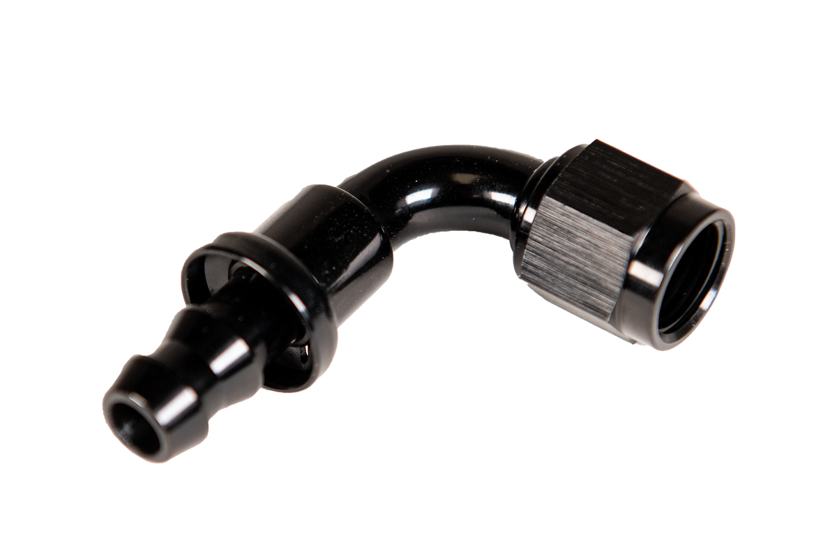 Fleece 8 90deg to Hose Barb Black