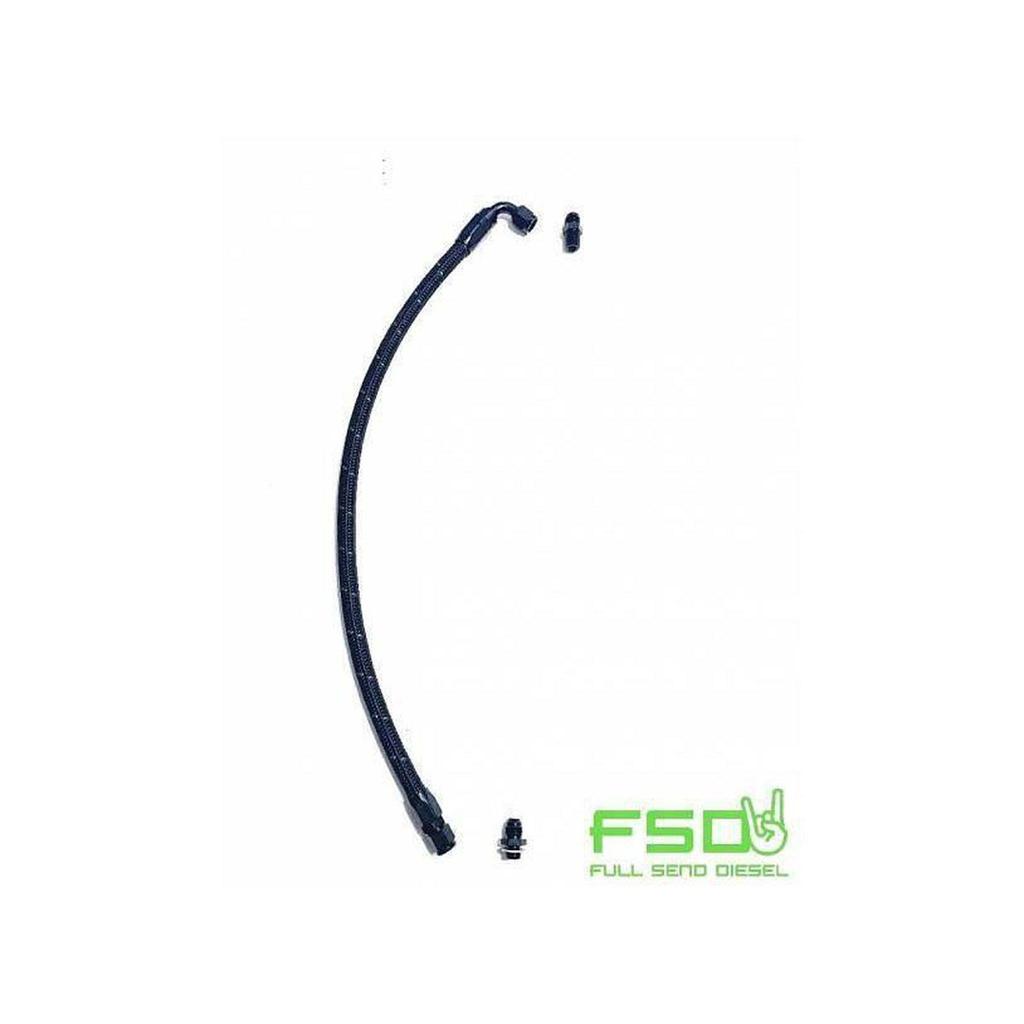 Full Send Diesel 03+ Dodge Cummins Factory Turbo PositionTurbo Feed Line Kit Black Braided
