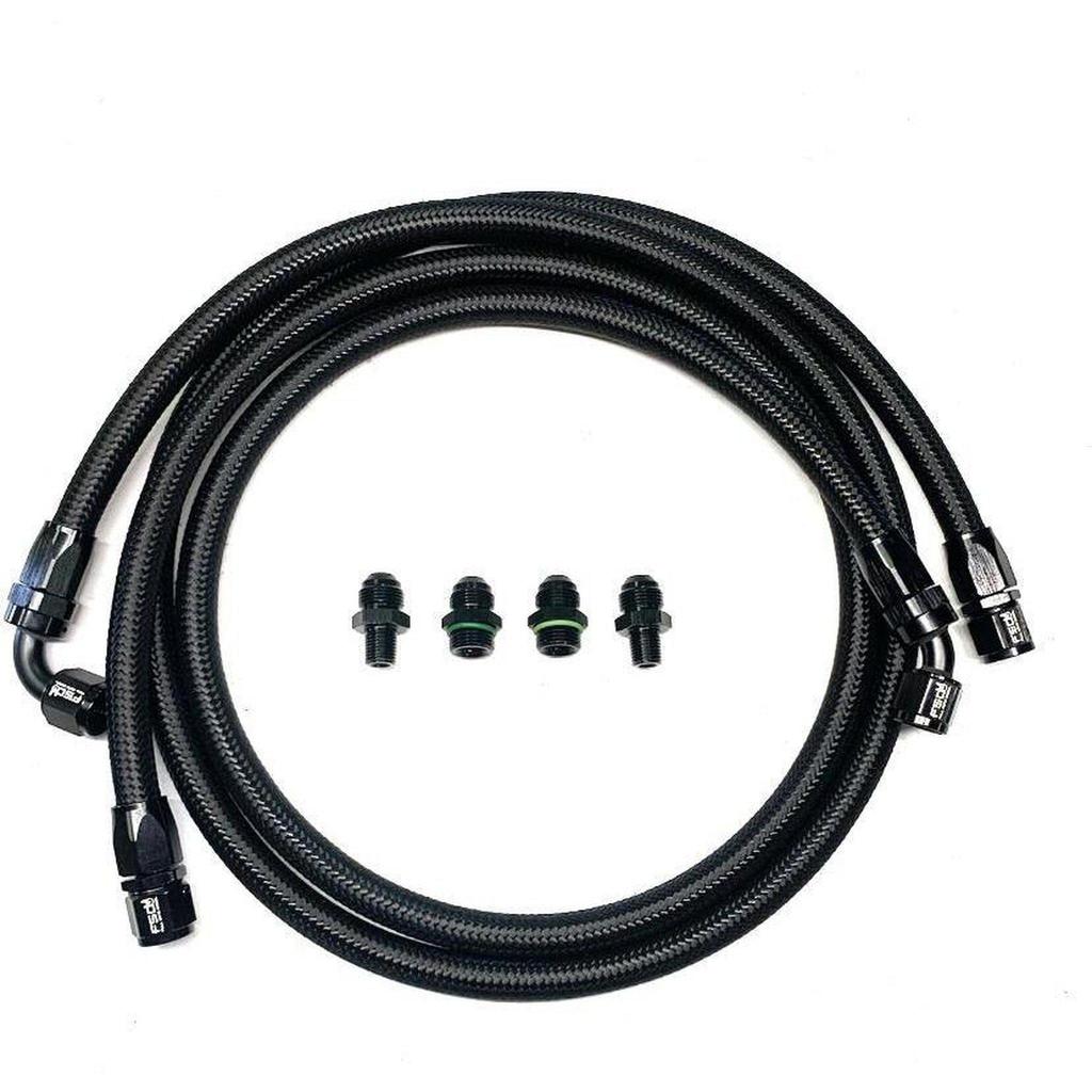 Full Send Diesel 07.5-09 Dodge Cummins Mishimoto Transmission Cooler Line Kit Black Braided
